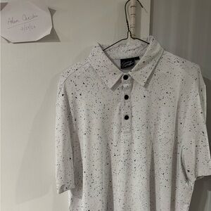 Sunday swagger white speckled golf polo